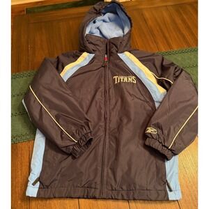 NFL Tennessee Titans Hooded Fleece Lined Jacket Kids Size S 8 Navy Blue